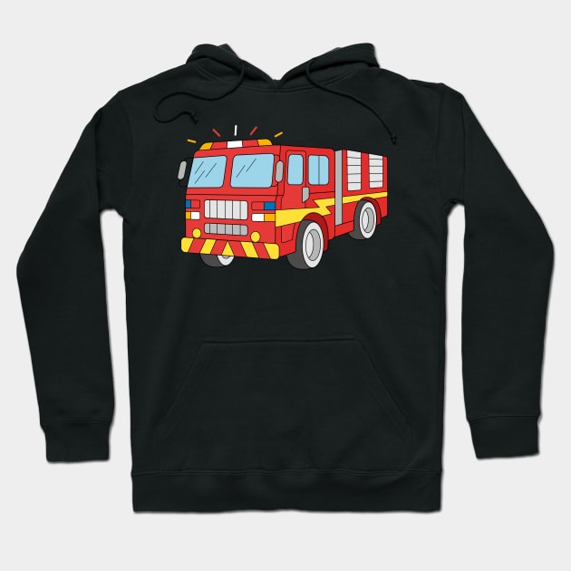 Cool Firefighter Truck Hoodie by samshirts